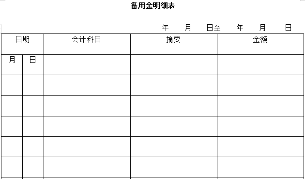 备用金明细表(图1)