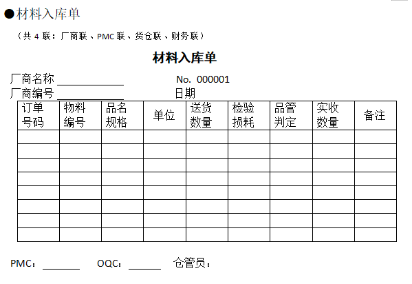 入库出库单表格样本(图2)